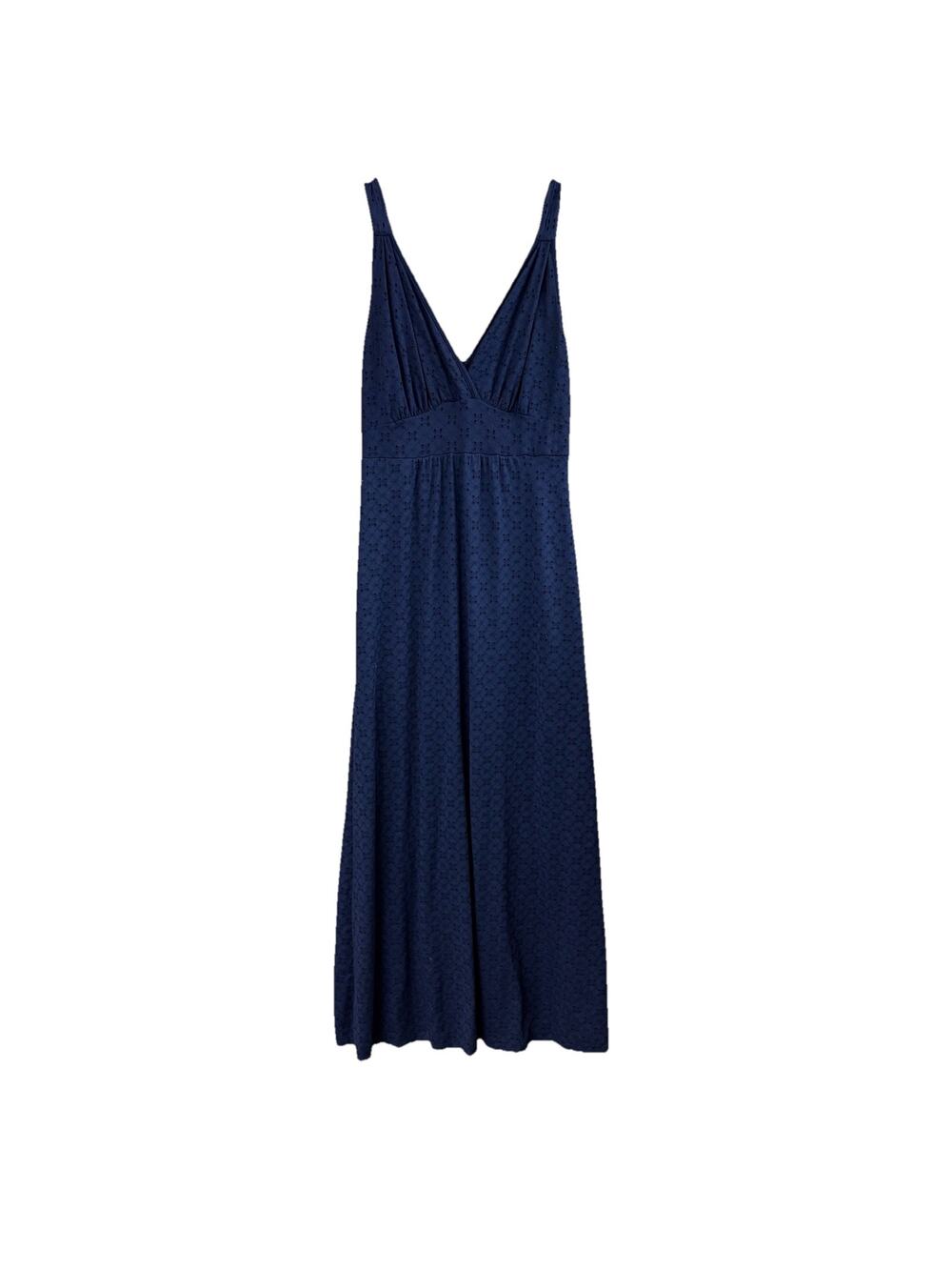 Loveappella Cordelia Eyelet Knit Maxi Dress Navy Blue Size XL Stitch Fix V-Neck